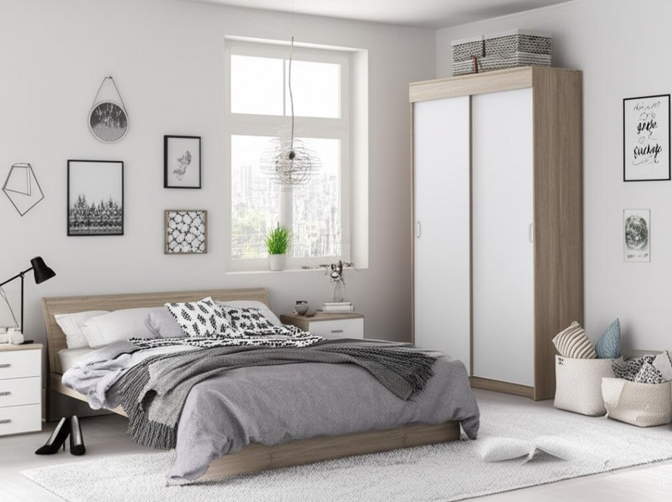 Шкаф-купе Бассо 1000 Дуб сонома/Белый