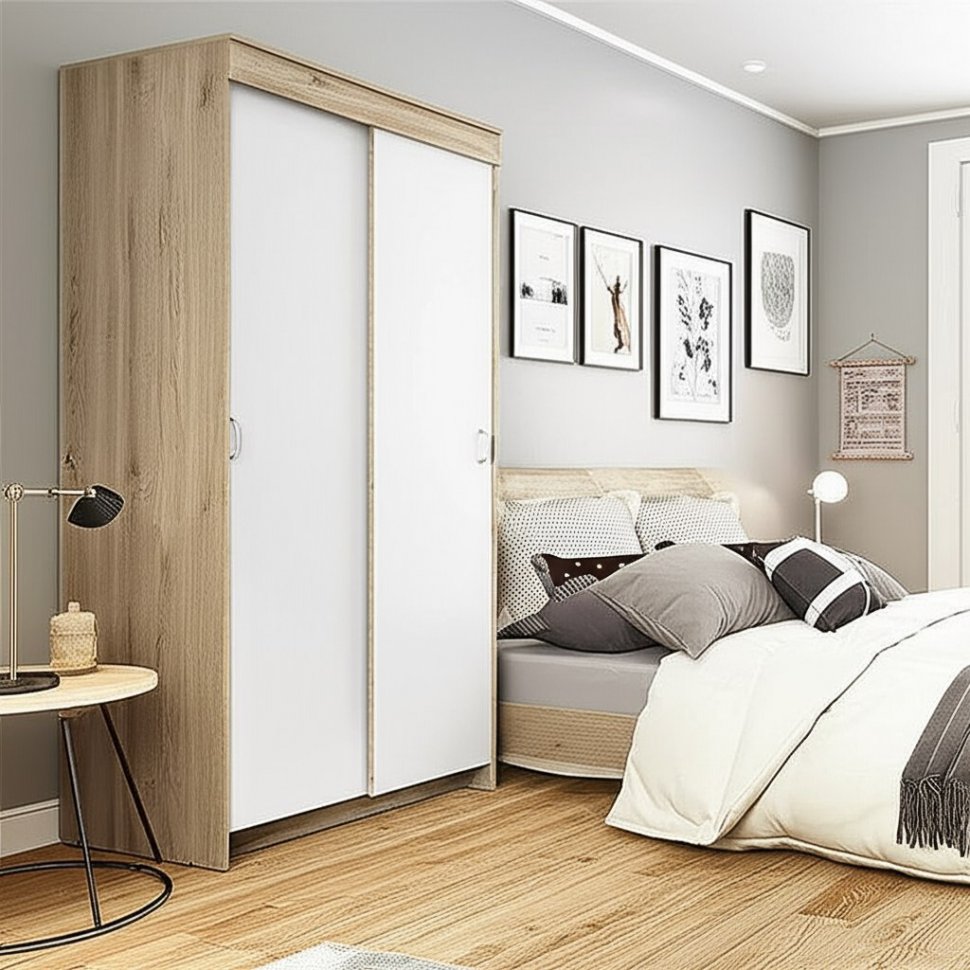 Шкаф-купе Бассо 1000 Дуб сонома/Белый