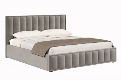 Мягкая кровать 200х200 Анкона (Пепел) с подъёмным механизмом