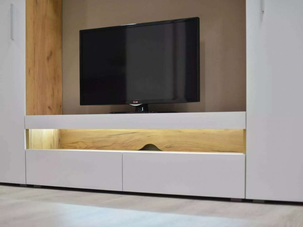 Альба полка навесная Дуб Крафт золотой/Белый премиум