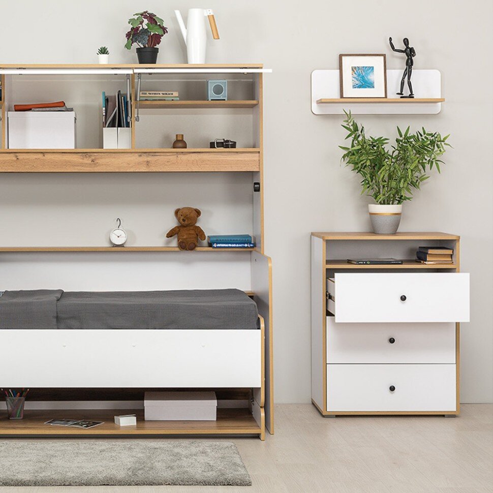 Вуди Комод 13.293 белый/дуб золотой