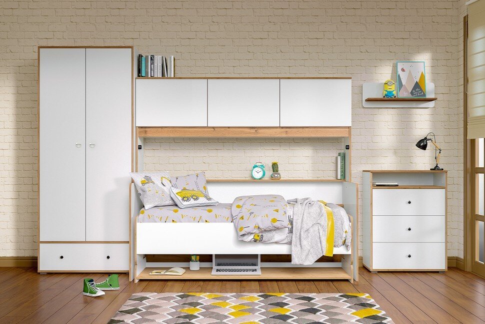 Вуди Комод 13.293 белый/дуб золотой