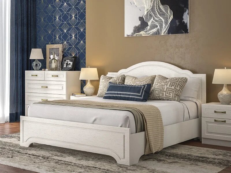 Ливерпуль Кровать 11.08 Белый/Ясень ваниль