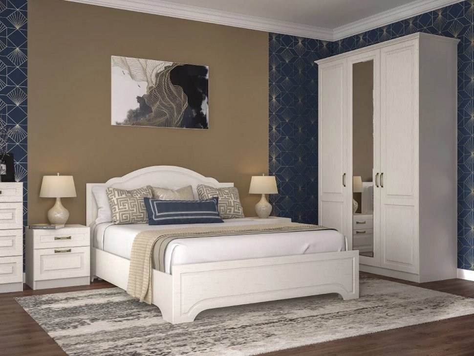 Ливерпуль Кровать 11.08 Белый/Ясень ваниль