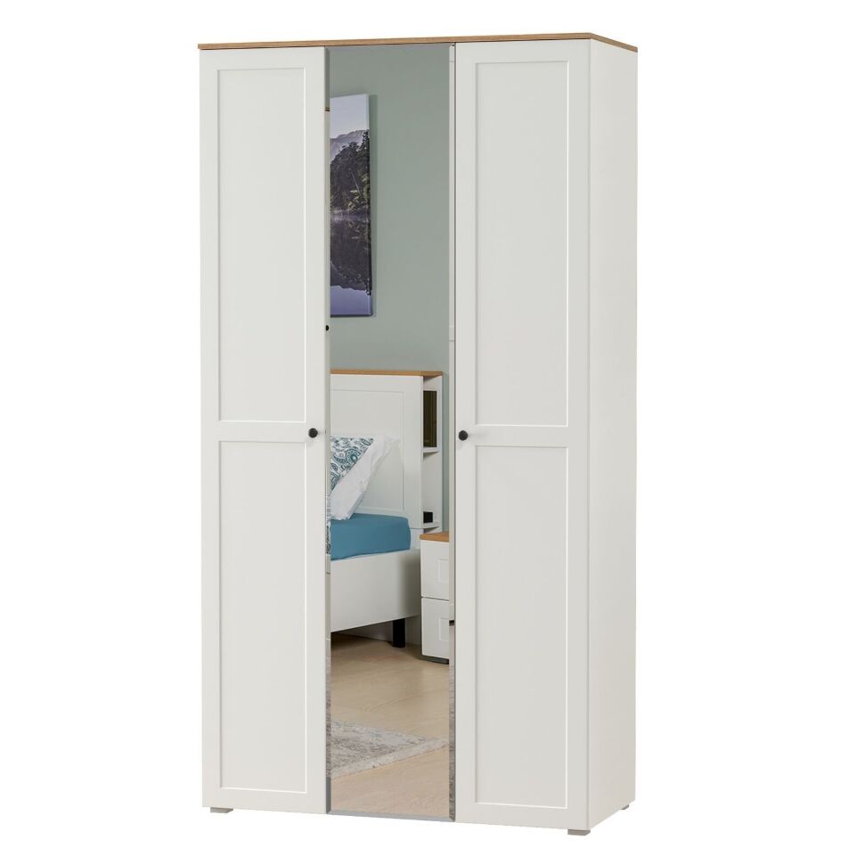 Остин Шкаф для одежды 13.336.03 белый/дуб золотой