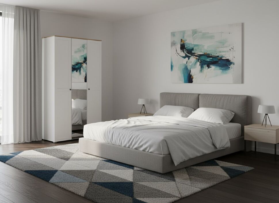 Остин Шкаф для одежды 13.336.03 белый/дуб золотой