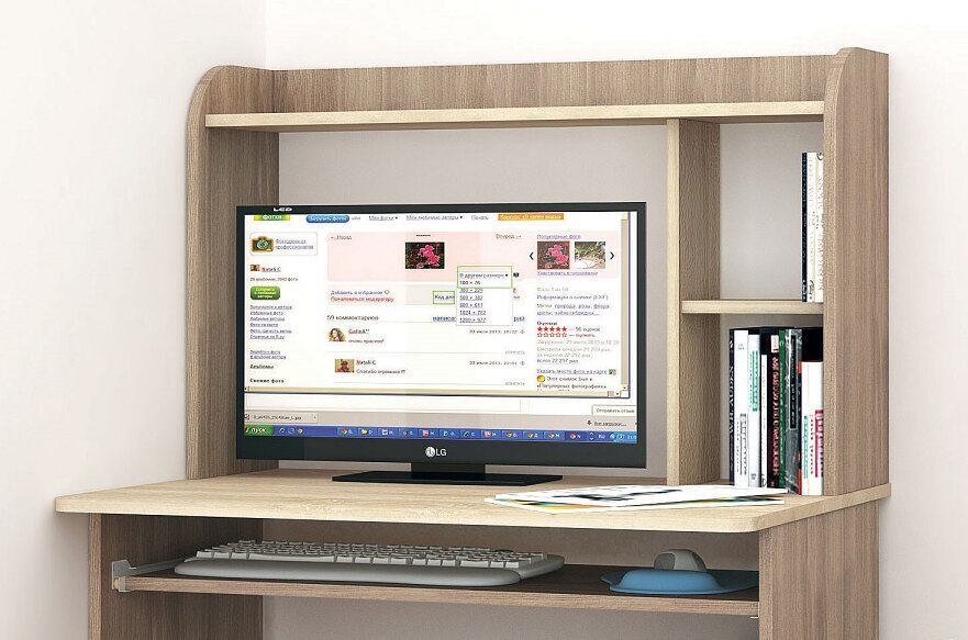 Стол компьютерный Грета-2 ТЭКС (Ясень шимо)