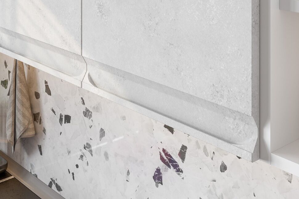 Кухня Вельвет 2 м (без столешницы), Белый, Бетон графит