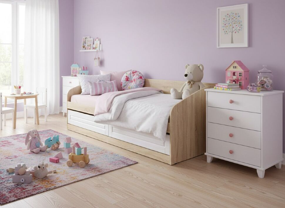 НМ 041.50-01 кровать Оливия Дуб Сонома/белое дерево