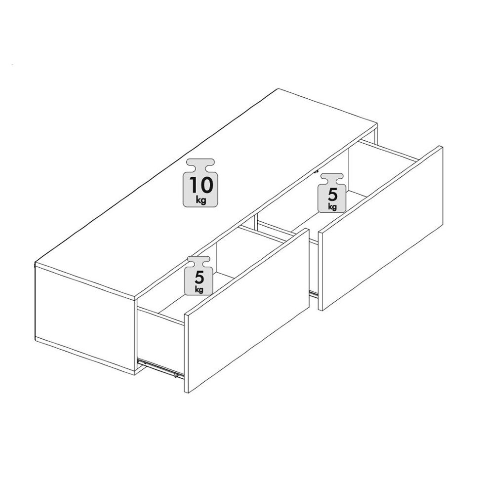Тумба подвесная ТВ Айден ТБН06-1400 Белый / Кедр