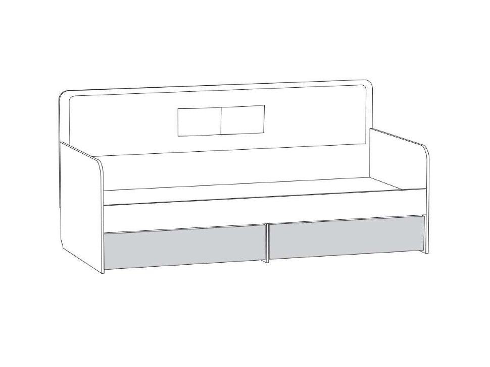 Вуди Кровать 11.02 белый/дуб золотой