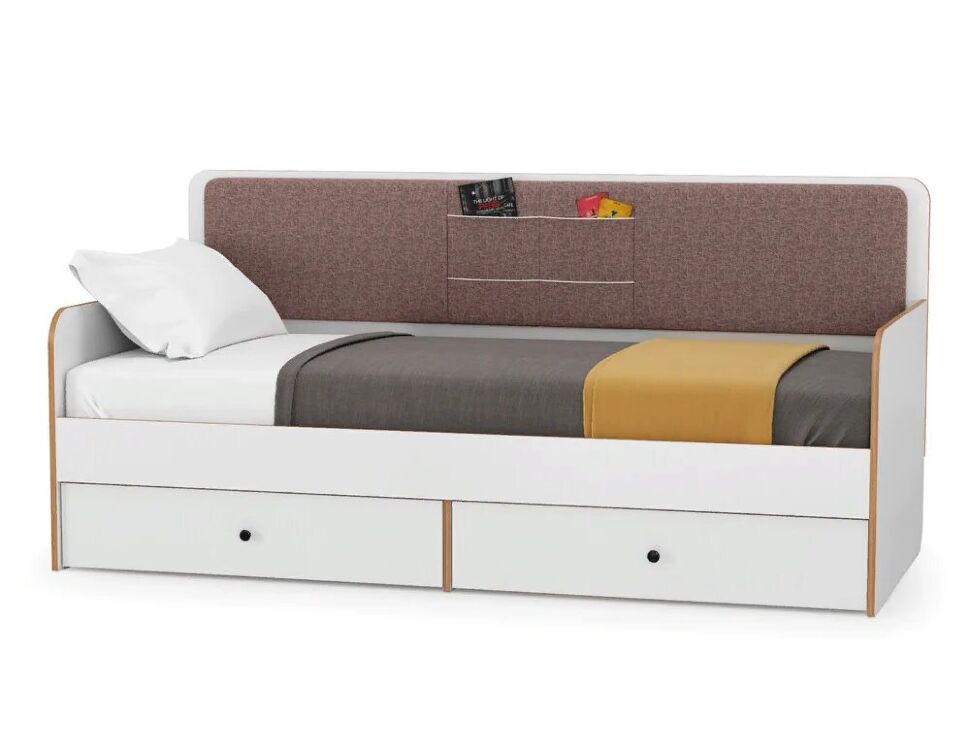 Вуди Кровать 11.02 белый/дуб золотой