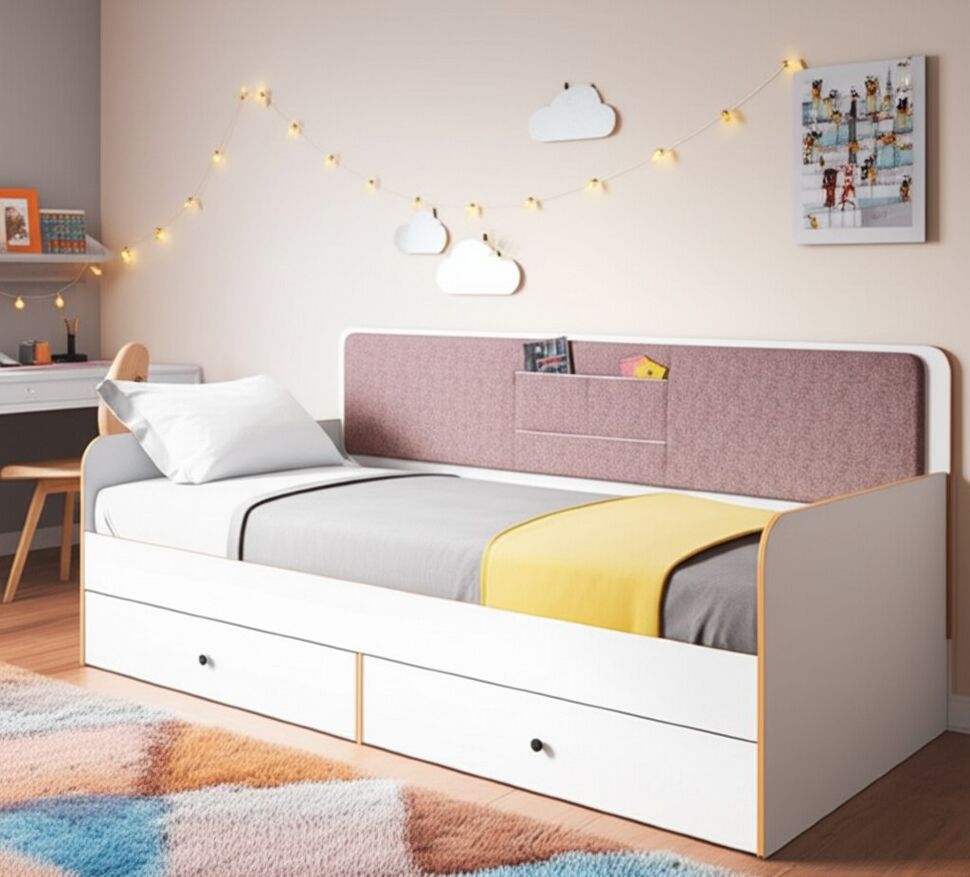 Вуди Кровать 11.02 белый/дуб золотой