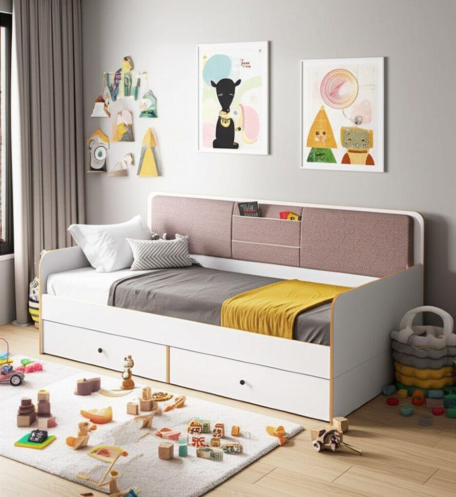 Вуди Кровать 11.02 белый/дуб золотой