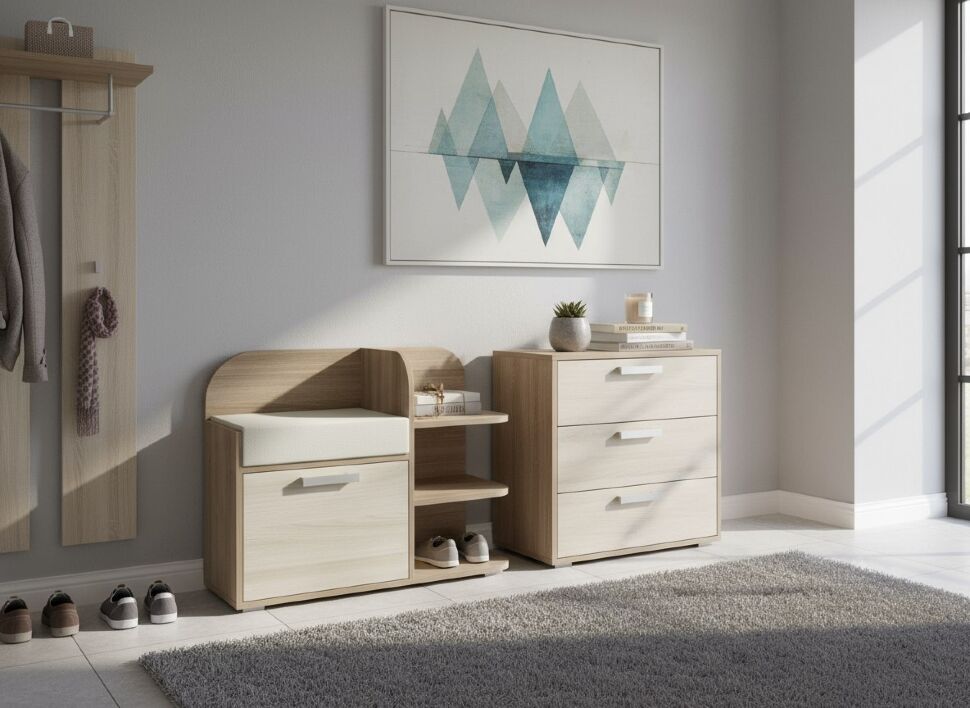 Ивушка 6 Тумба для обуви Ясень Шимо Темный / Светлый