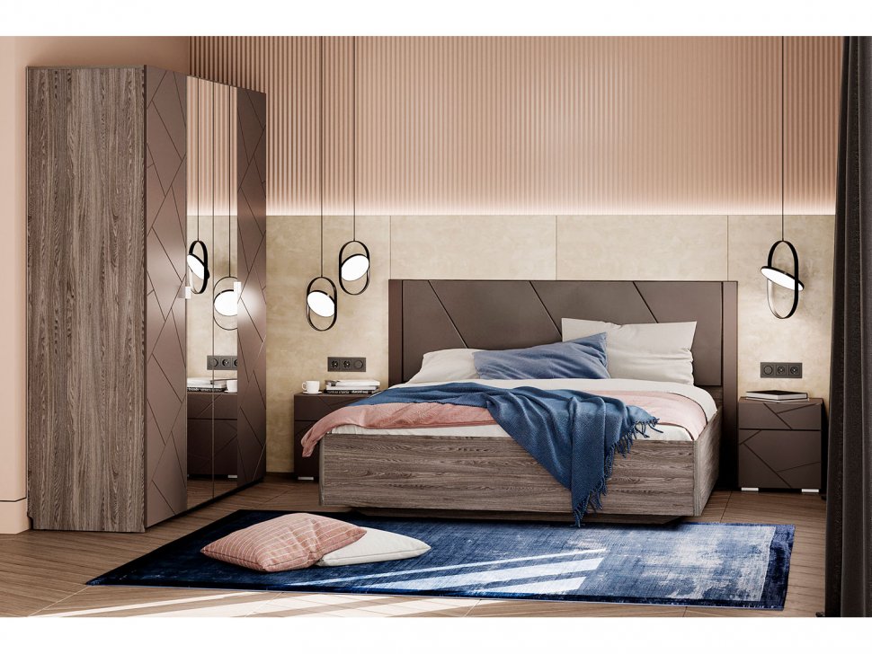 Спальня Summit 3 / ясень анкор тёмный / графит софт