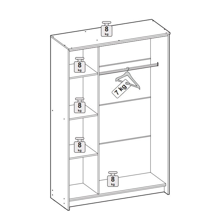 Шкаф-купе Бассо 1300 Белый