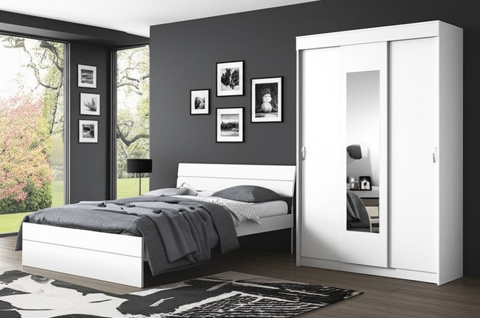 Шкаф-купе Бассо 1300 Белый