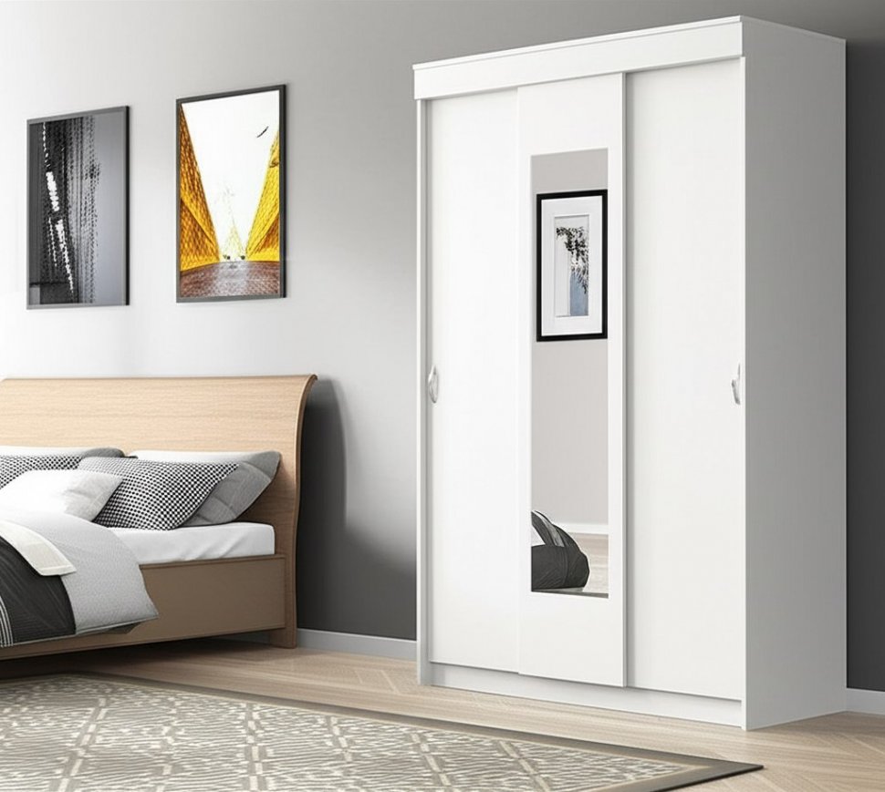 Шкаф-купе Бассо 1300 Белый