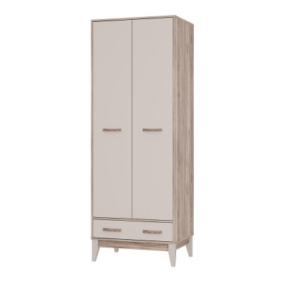 Шкаф 2-створчатый с ящиком Скандика ШК-04 (Дуб смоки / Кашемир)