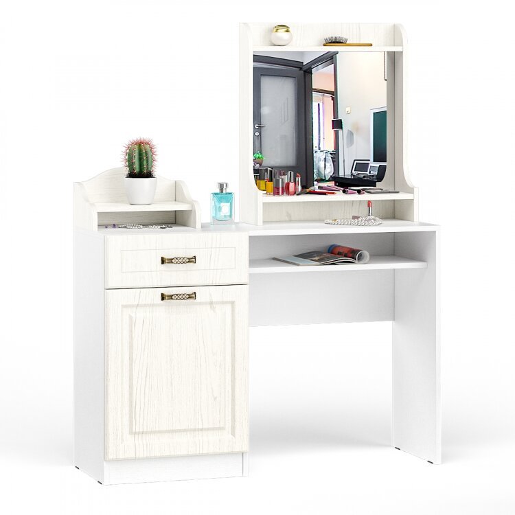 Ливерпуль Полка 10.118 (с зеркалом) Белый/Ясень ваниль