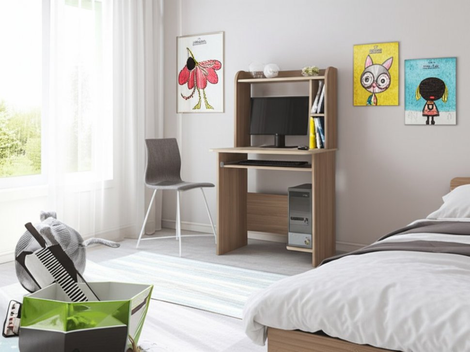 Стол компьютерный ТЭКС Грета-1 (Ясень шимо)