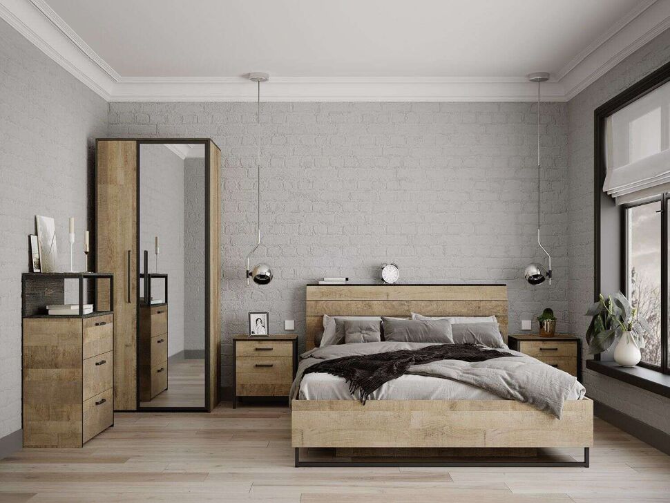 Трувор спальня 3 Дуб Гранж Песочный/Интра