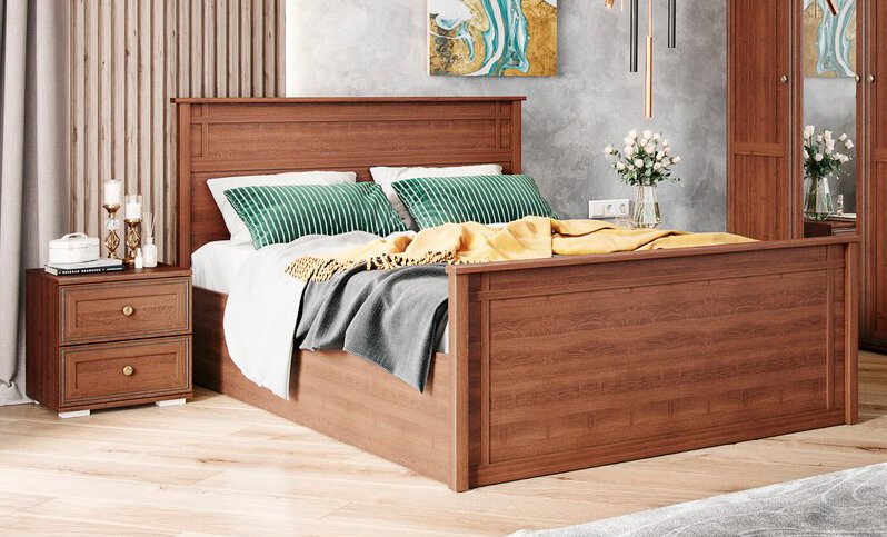 Кровать 160х200 Ричард РКР-3 DOMANI с настилом из ДСП (Орех Донской)