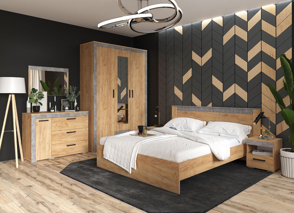 Шкаф трехдверный (ТЭКС) Ателье светлое