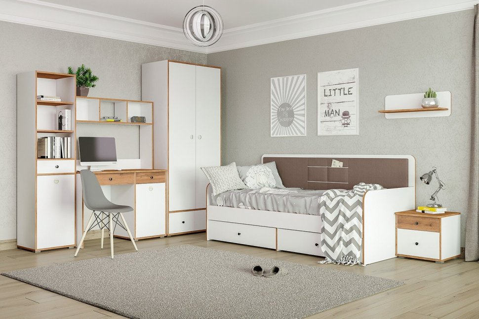 Вуди Полка 15.46 белый/дуб золотой