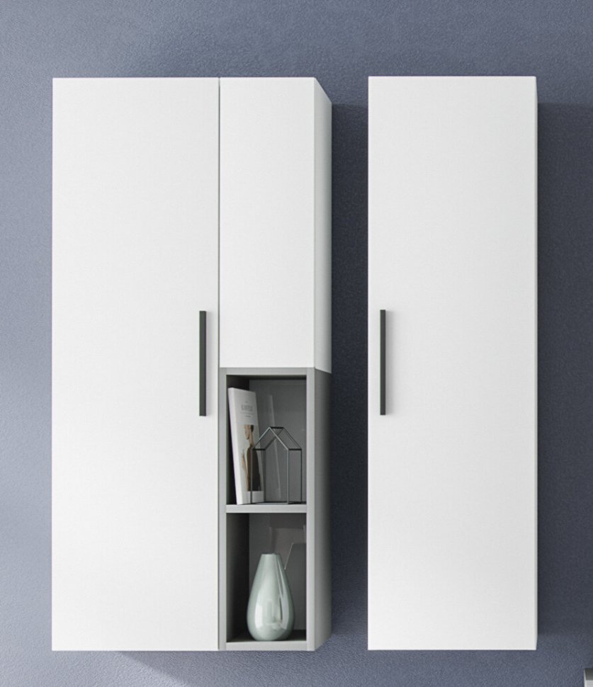 Шкаф настенный Альберо ТЭКС (Белый / Графит Серый)