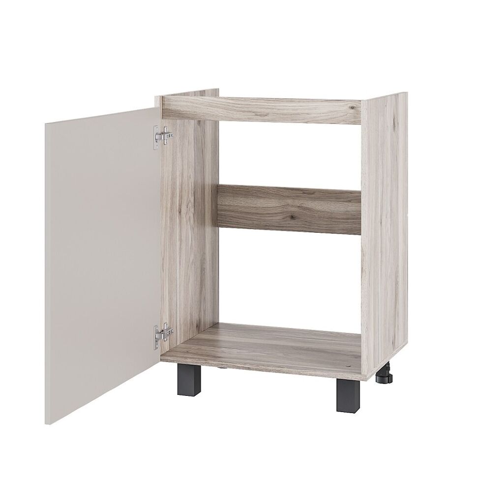 Шкаф под мойку без столешницы Берген Лайт 6м1 0,6м, Дуб смоки, Кашемир