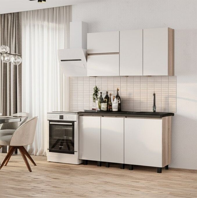 Шкаф под мойку без столешницы Берген Лайт 6м1 0,6м, Дуб смоки, Кашемир