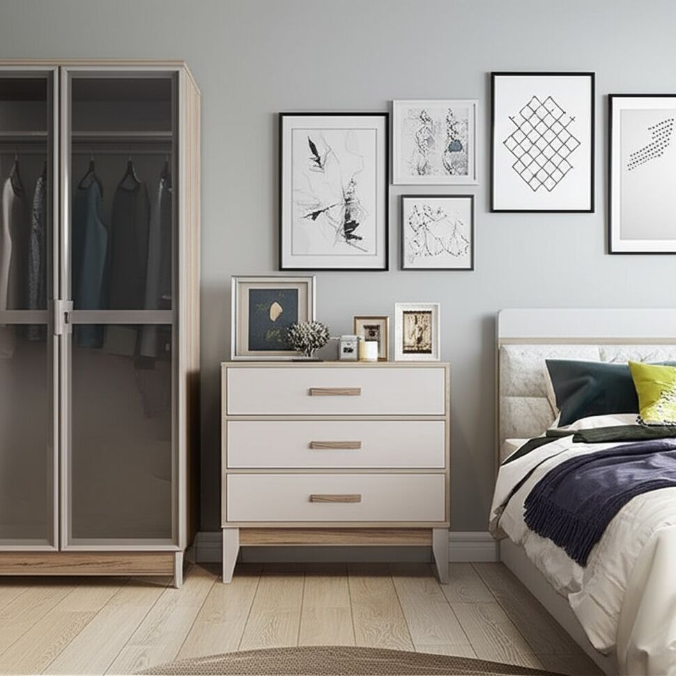 Комод Скандика КМ-01 (Дуб смоки / Кашемир)