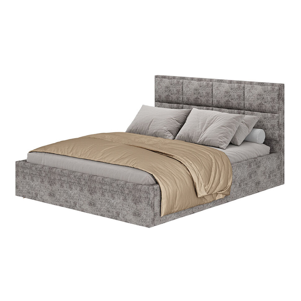 Мягкая кровать 160х200 Линда (БТС) с проложками ДСП Грей