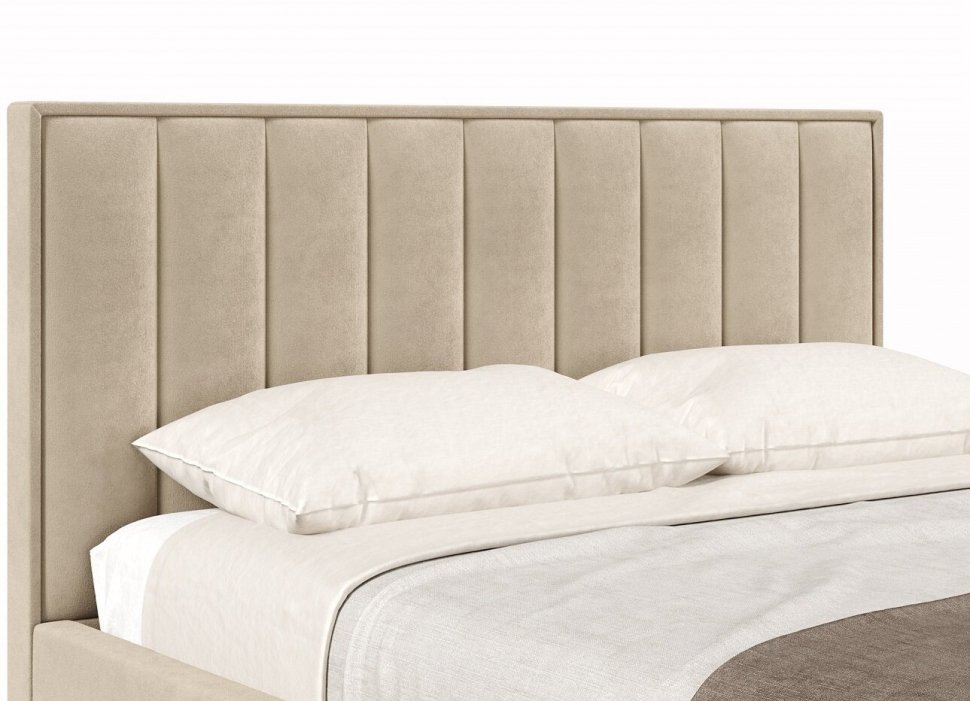 Мягкая кровать 160х200 Анкона (Бежевый) с подъёмным механизмом