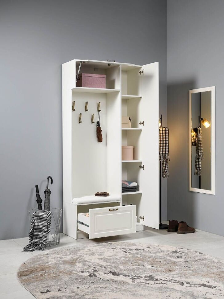 Ливерпуль Прихожая 13.21 Белый/Ясень ваниль