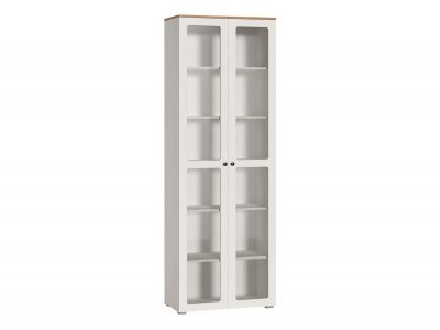 Остин Шкаф-витрина 16.394.02 белый/дуб золотой