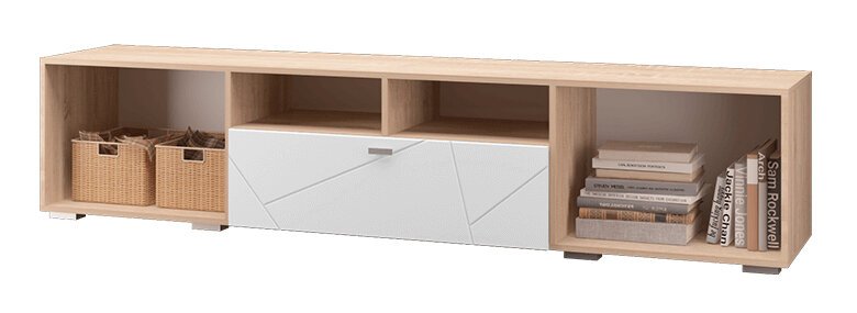 Тумба под ТВ (1 ящик, 2 дверки) Скайлайн MLK (Белый)