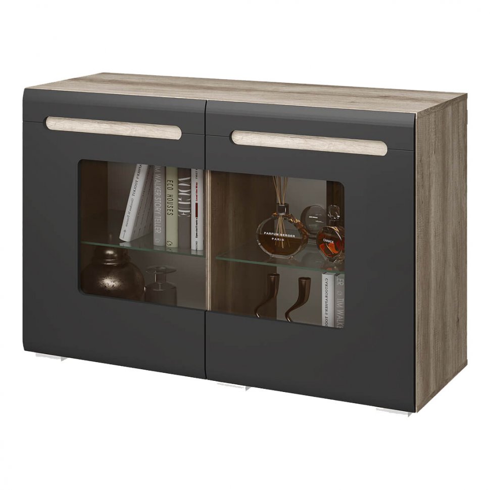 Комод-витрина Наоми КМ-10 (БТС) Графит