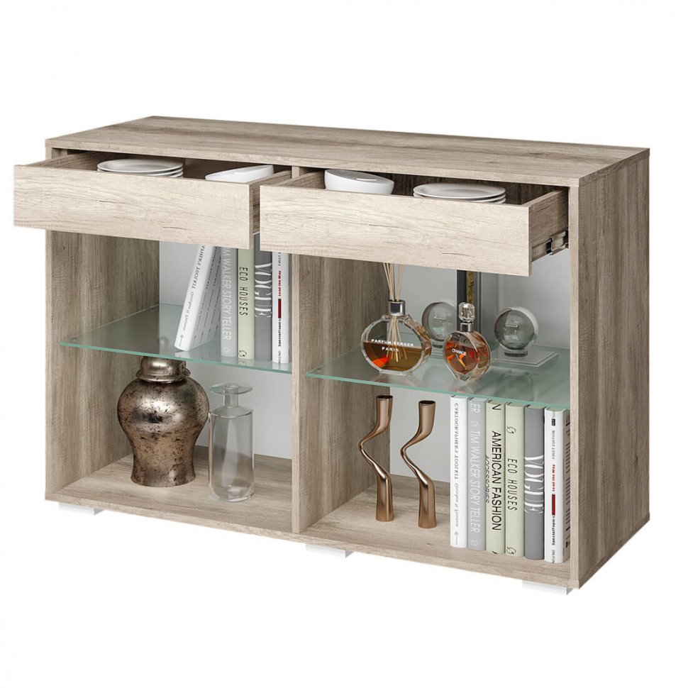 Комод-витрина Наоми КМ-10 (БТС) Графит