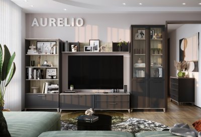 Гостиная Аурелио (Глазов) Антрацит Комплект 1