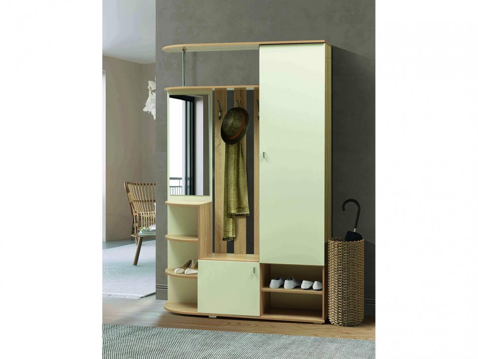 Прихожая Кармен 7 Дуб Сонома/Белый