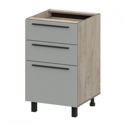 Шкаф кухонный напольный с ящиками 50 см Этна 5с3я (Софт Грей)