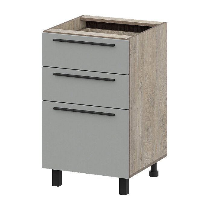 Шкаф кухонный напольный с ящиками 50 см Этна 5с3я (Софт Грей)