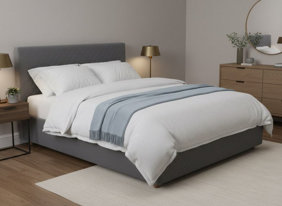 Кровать Galaxy 1400 с основанием / серый №25