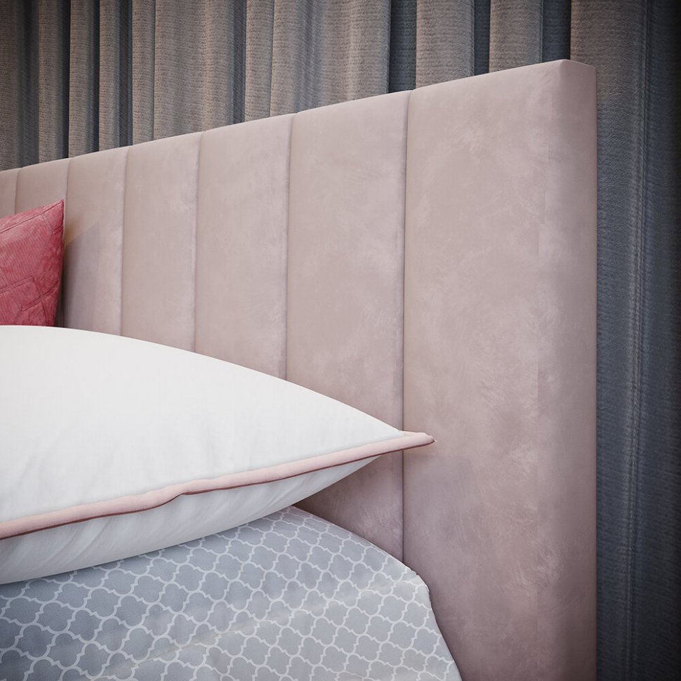 Мягкая кровать 160х200 Нега (ТЭКС) Пыльная роза