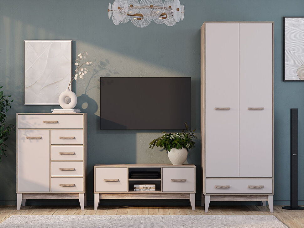 Комод Скандика КМ-13 (Дуб смоки / Кашемир)