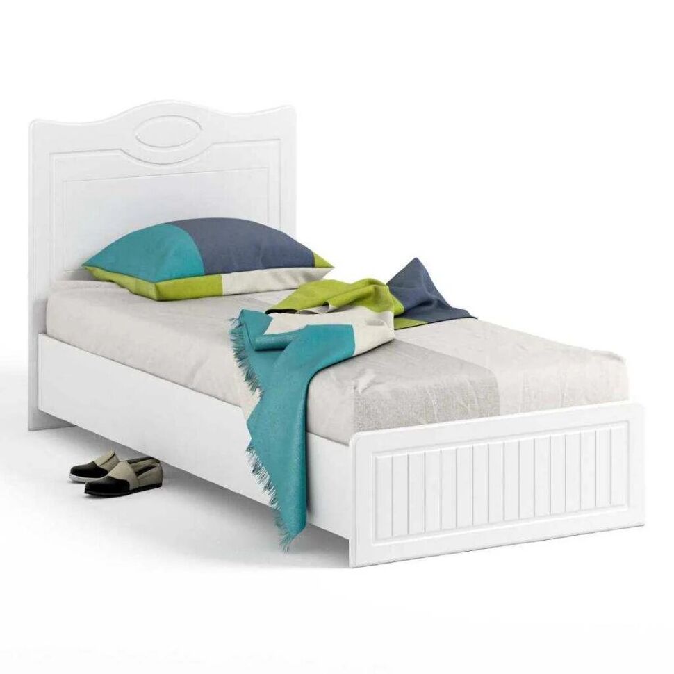 Кровать 900 с настилом Монако МН-10 белое дерево