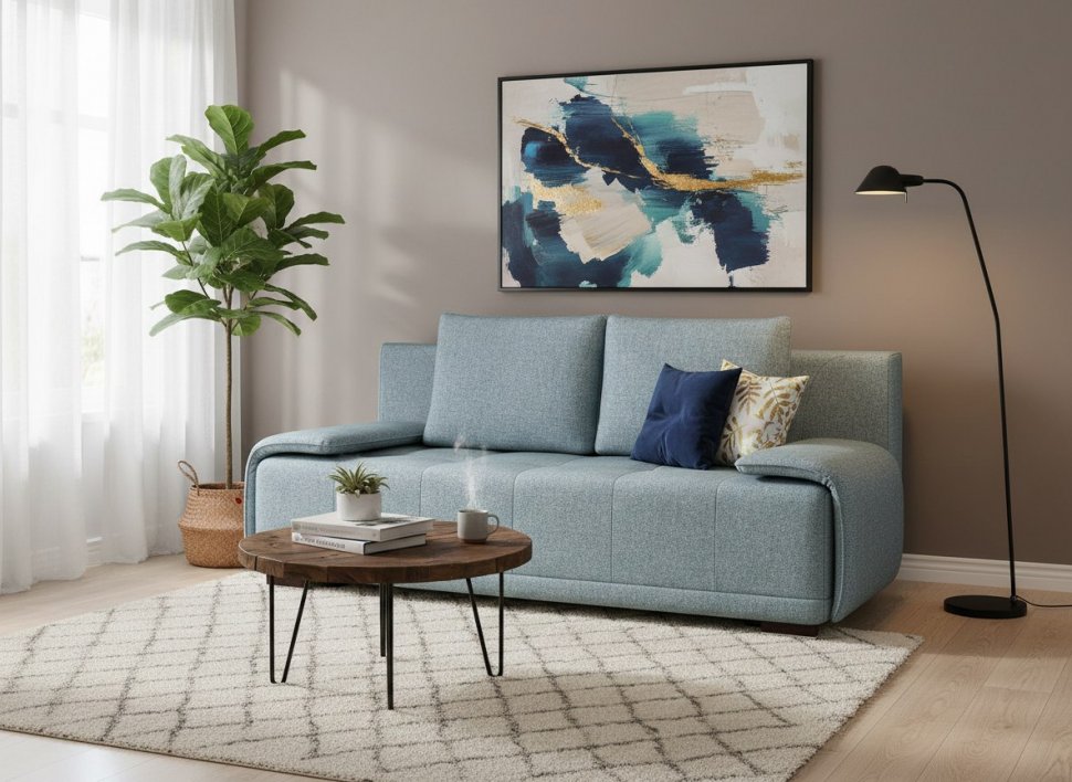 Диван-кровать 3т Милан 1 Модель 032 Рогожка Sherlock 975